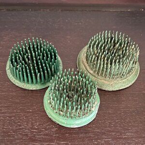 Vintage Lot of Flower Frogs Metal Heavy Pin Floral Holders